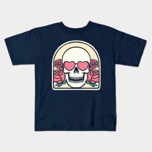 Romantic skull couple Kids T-Shirt